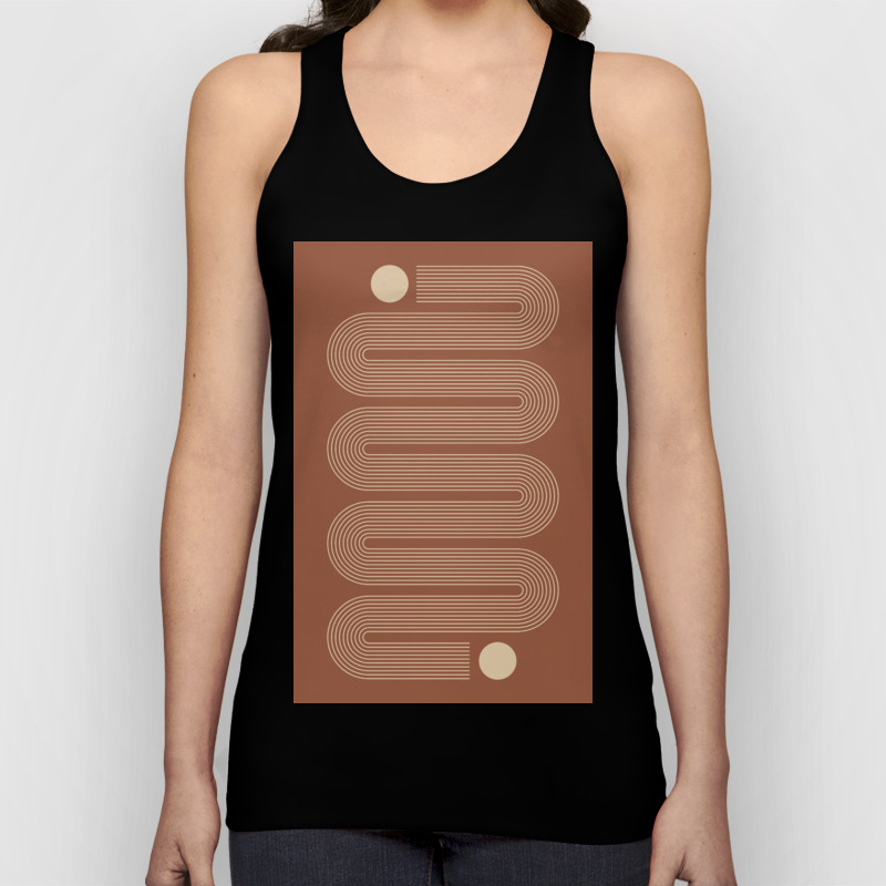 Geometric Lines In Terracotta And Beige Tank Top By Nineflorals Society6