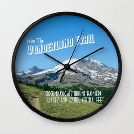 Wonderland Trail Poster Wall Clock