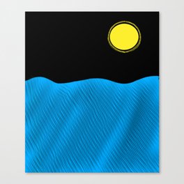 Moon and Sea painting Canvas Print