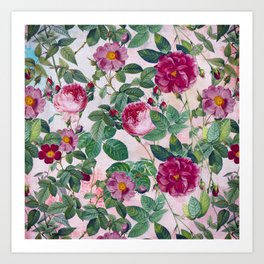 Vintage & Shabby Chic - Summer Symphony Flower Rose Garden Art Print