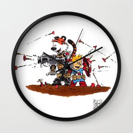 Calvin and Hobbes Inspired Hero Parody Wall Clock