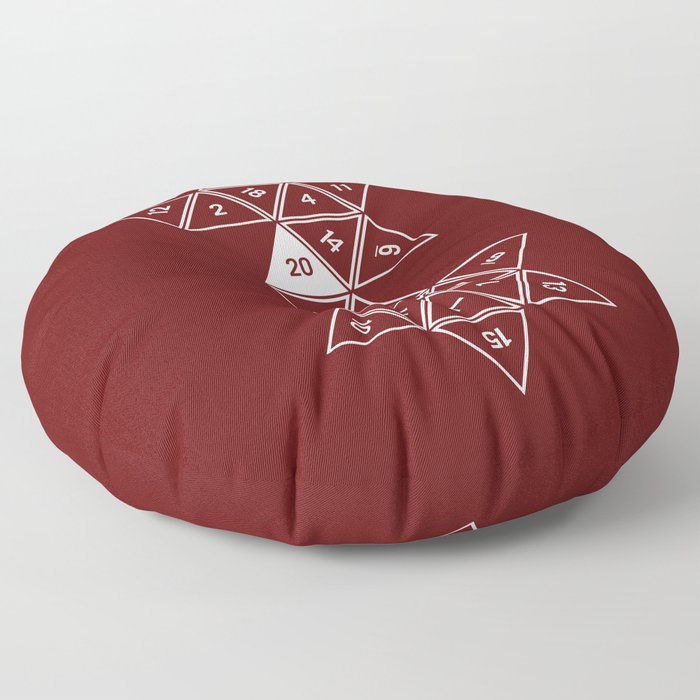 Red Unrolled D20 Floor Pillow