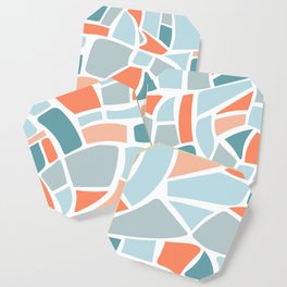 Mosaic blue orange white Coaster