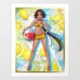 Swimsuit Girl x Fruit (Lemon) Art Print