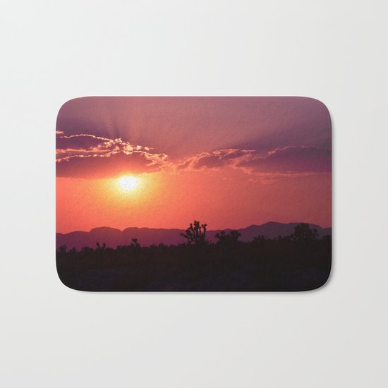 Desert Sunset Silhouettes Bath Mat