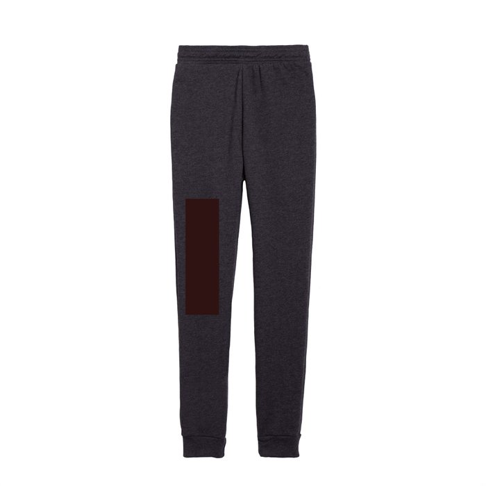 Dark Red Brown Solid Color Seal Brown Popular Hue Patternless Shades of Black Collection Hex #321414 Kids Joggers