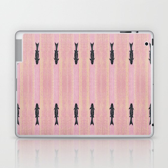 Pink Fish Japanese Style Art Deco Pattern Laptop & iPad Skin