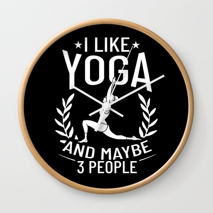 Yoga Beginner Workout Poses Quotes Meditation Wall Clock