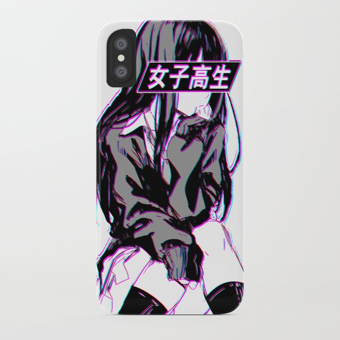 schoolgirl - sad japanese anime aesthetic iphone case