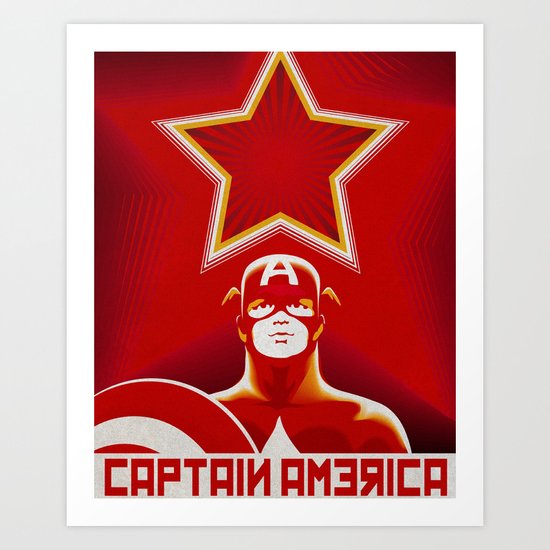 Soviet Art - Captain America Art Print