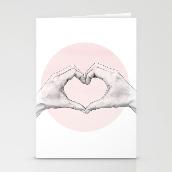heart in hands // hand study Stationery Cards