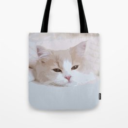 omochi cat open eyes illustrates version  Tote Bag