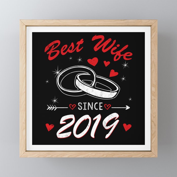 Best Wife 2019 Hearts Day Valentines Day Framed Mini Art Print