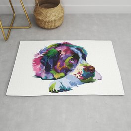 Colorful dog pop art style Rug