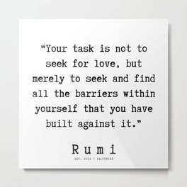 1 | Rumi Quotes  | 190921 Metal Print | Silence, Mystic, Graphicdesign, Wound, Miracle, Seeking, Breathe, Life, Quotes, Light 