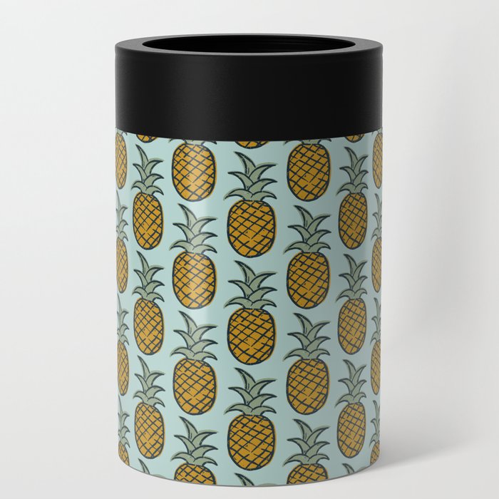 Pineapple Stamp . Sea Foam Can Cooler