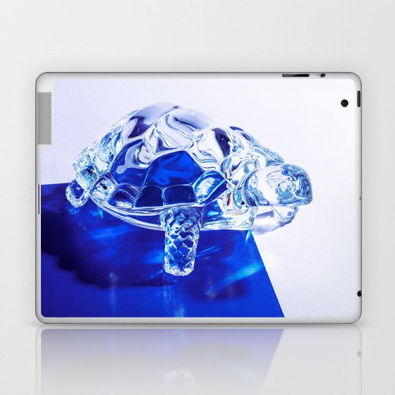 Crystal Turtle on Blue Laptop & iPad Skin