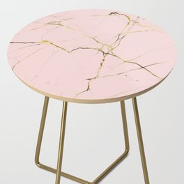 Pink & Gold Marble Side Table