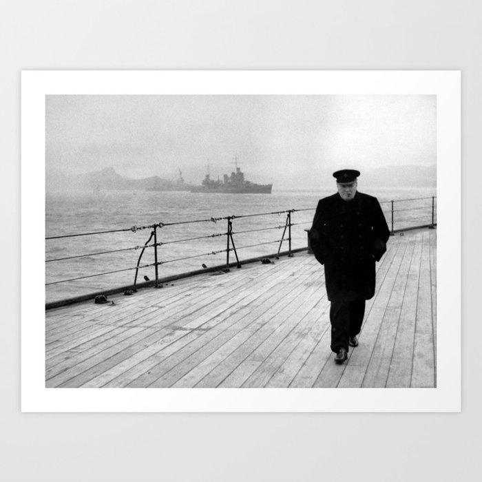 Winston Churchill At Sea Art Print