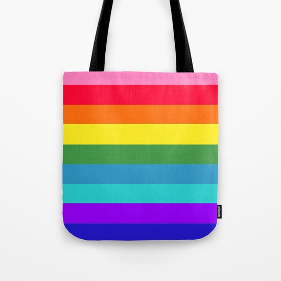 Vibrant Rainbow Stripes Tote Bag