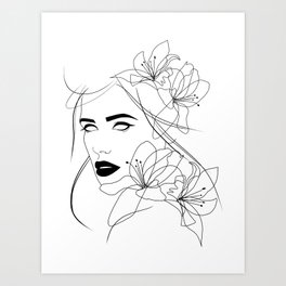 Woman with Flowers #2 Art Print