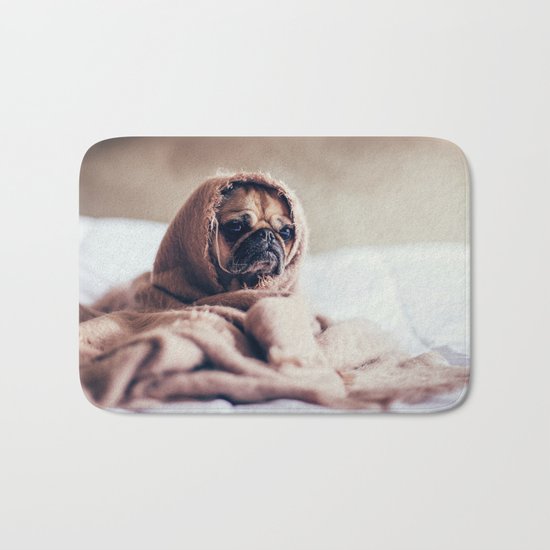 Cute Little Pug Bath Mat