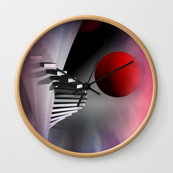 go upstairs - portrait format Wall Clock