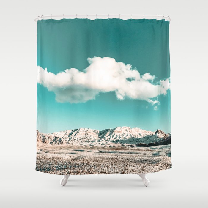 Vintage Desert Snow Cloud Scenic, Landscape Shower Curtains