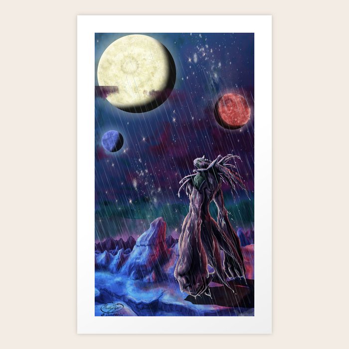 Cherubimon In The Rain Art Print By Theblueunicorn Society6
