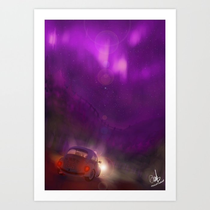 the pink and violet Art Print