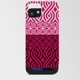 Hot Pink Plait Pattern on Black and White iPhone Card Case