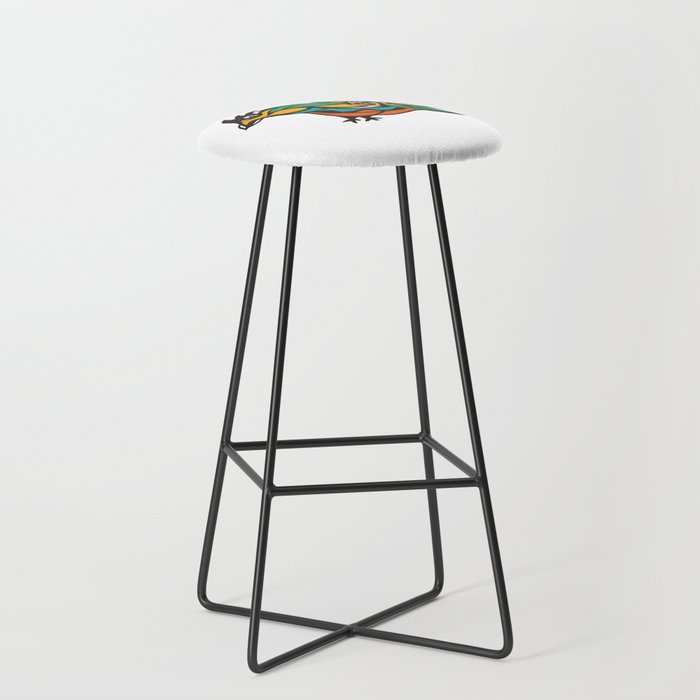 Bird with a flower Bar Stool