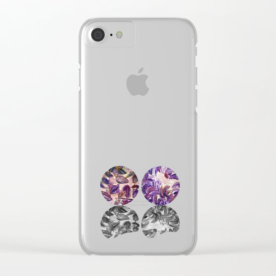 DRIP DRIP DRIP Purple Leaves Shadow Black and White Clear iPhone Case
