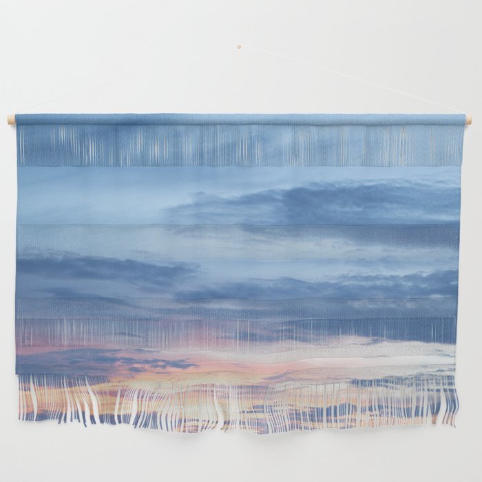 Blue and pink sunset clouds - dreamy abstract nature photography Wall Hanging
