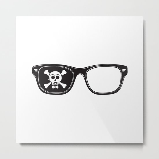 Hipster Pirate Metal Print