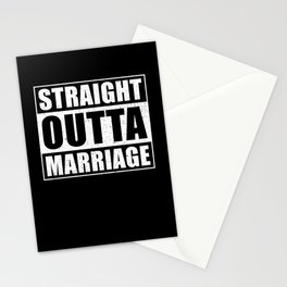 Straight outta Marriage Wedding Saying Stationery Card