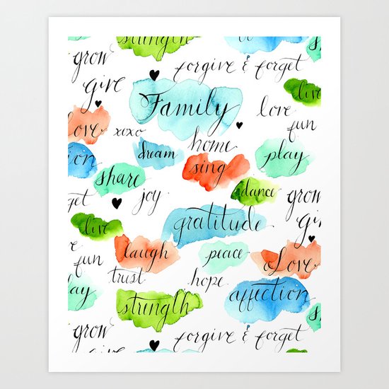 Family - Watercolor Art Print