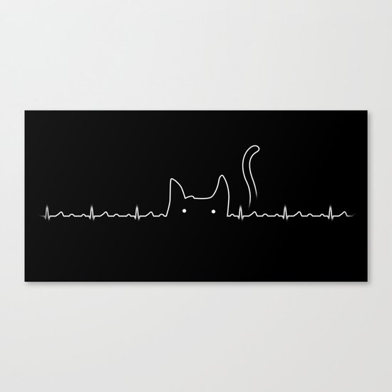 There is a cat in my heart Canvas Print