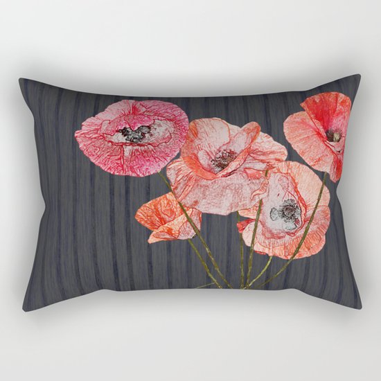 Still life with poppies Rectangular Pillow
