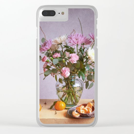 Still Life with Mums and Oranges Clear iPhone Case