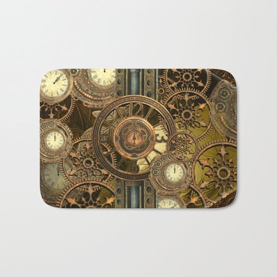 Steampunk, awesome clocks Bath Mat