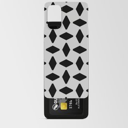 Black Geometric Retro Shapes on Silver Grey  Android Card Case