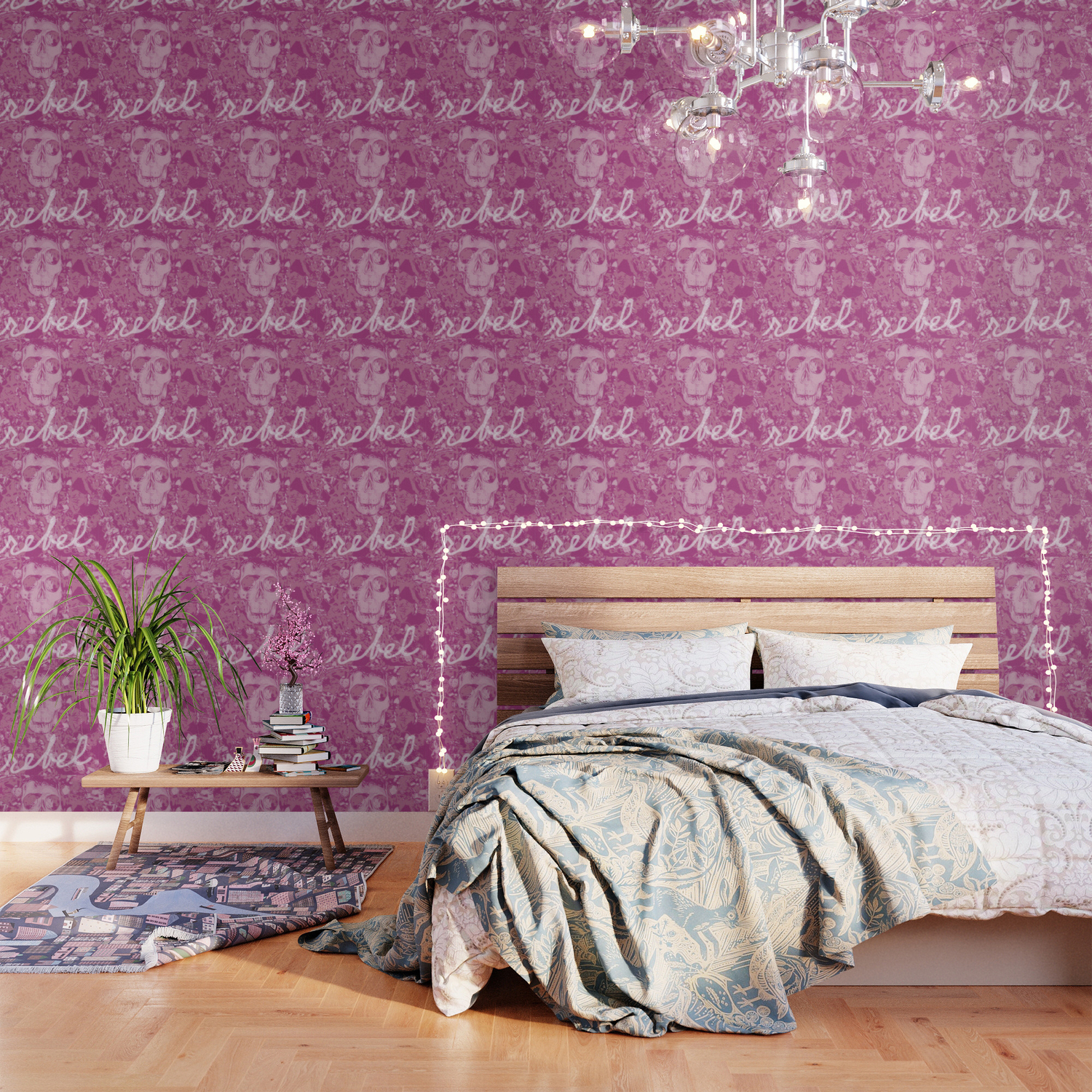 Pink Skull Wallpaper By Kristadroop Eye4dogs Society6