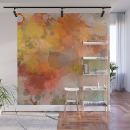 Modern contemporary Yellow Orange Abstract Wall Mural