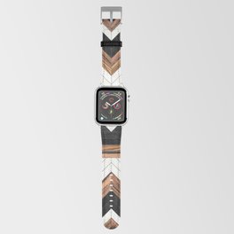 Urban Tribal Pattern No.5 - Aztec - Concrete and Wood Apple Watch Band