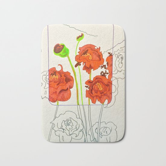 Perspective on Flowers Bath Mat