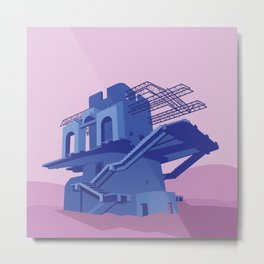Soviet Modernism: Cable car station in Ijevan Metal Print | Stairs, Architecture, Pink, Sovietmodernism, Blue, Soviet, Colors, Modern, Graphicdesign, Illustration 