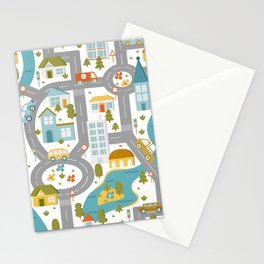  Children's city map Stationery Card