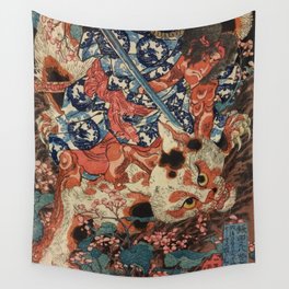 Traditional Samurai Warrior Utagawa Kuniyoshi Wall Tapestry