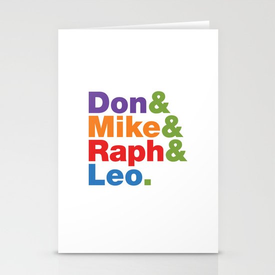 Don & Mike & Raph & Leo. Stationery Cards